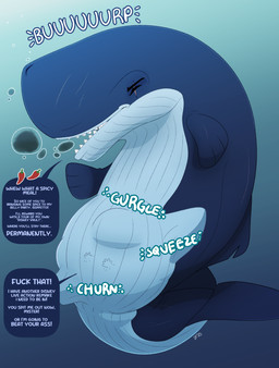after_vore belly big_belly boat burping dialogue feral feral_pred human_prey male object_vore profanity rumbling_stomach speech_bubble talking_feral text underwater vehicle vore water watercraft dolphinproject aquatic cetacean human mammal sperm_whale toothed_whale whale 2025 english_text hi_res