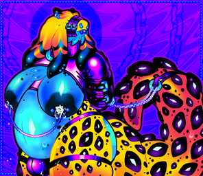 anthro areola barbell_piercing bdsm belly belt belt_buckle big_areola big_belly big_tail blue_belly blue_breasts blue_piercing bodily_fluids bondage bondage_gear bound breasts buckle bulge cerata_(anatomy) clothing collar dripping_milk egg eggnant female glistening glistening_body glistening_breasts glowing glowing_belly glowing_egg hands_behind_back implied_oviposition jockstrap lactating latex latex_clothing leather leather_clothing multicolored_body multiple_piercings nipple_barbell nipple_chain nipple_piercing nipples oviposition piercing pregnant pseudo_hair purple_background simple_background solo tail tentacle_hair tentacles tongue tongue_out tongue_piercing underwear ventral_groove latexslug aquatic aquatic_gastropod gastropod mollusk nudibranch sea_slug slug nonbinary_(lore)