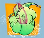 belly big_belly big_butt blue_background burping butt fat_rolls flap_(sound_effect) flapping_wings green_body groaning_belly huge_belly huge_butt motion_lines onomatopoeia orange_background simple_background sound_effects text wobbling smokey_blokey nintendo pokemon antlion arthropod flygon generation_3_pokemon insect pokemon_(species) 2025 absurd_res hi_res