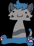 :3 anthro armless black_eyes black_line_art blank_expression blue_body blue_fur blue_hair blue_inner_ear blue_legs clothed clothing featureless_crotch feet foot_focus freckles fur grey_body grey_fur hair hindpaw looking_at_viewer male noseless nude pants_(marking) pawpads paws pink_pawpads pink_paws plantigrade simple_background simple_eyes simple_face sitting solo stripes tail maxcatuwu maxie_(maxcatuwu) domestic_cat felid feline felis mammal alpha_channel digital_drawing_(artwork) digital_media_(artwork) flat_colors