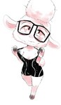 anthro breasts cleavage clothed clothing eyewear female glasses hooves looking_at_viewer smile solo standing tight_clothing yajima disney zootopia dawn_bellwether bovid caprine mammal sheep absurd_res hi_res