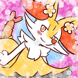 accessory ambiguous_anthro ambiguous_gender anthro biped blush blush_stickers closed_smile digitigrade flower flower_in_hair food front_view hair hair_accessory head_tilt looking_at_viewer mouth_closed object_in_tail plant shrimp_(food) smile snout solo standing tail annyui0611 nintendo pokemon braixen canid generation_6_pokemon mammal pokemon_(species) 1:1 2023 digital_drawing_(artwork) digital_media_(artwork) half-length_portrait hi_res japanese_description portrait translated_description