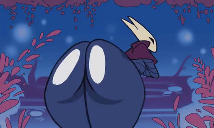 anthro bent_over big_butt black_eyes blue_body bouncing_butt butt clothing empty_eyes female huge_butt looking_at_viewer looking_back looking_back_at_viewer nude purple_clothing rear_view solo thick_thighs white_body wide_hips tvmob hollow_knight_(franchise) team_cherry hornet_(hollow_knight) arthropod insect 2d_animation 5:3 animated frame_by_frame no_sound short_playtime webm