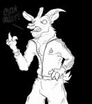 angry annoyed anthro beard biped chest_tuft clothed clothing facial_hair front_view fur gesture hand_gesture hooves horn male open_mouth pose russian solo standing teeth text tongue tracksuit tuft v_sign madlag bovid caprine goat mammal 2019 black_and_white digital_drawing_(artwork) digital_media_(artwork) english_text hi_res monochrome portrait russian_text three-quarter_portrait