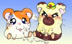 balls blush bodily_fluids cum cum_on_ground cum_on_hand duo genital_fluids genitals male masturbation penile penile_masturbation penis simple_background sitting kondo_musashi musabo3neo hamtaro_(series) boss_(hamtaro) hamtaro cricetid hamster mammal rodent 2007 archived_source low_res