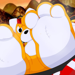 3_toes big_ears countershade_feet countershade_torso countershading detailed_background discarded_footwear doll extreme_size_difference feet foot_fetish foot_focus forehead_gem gem looking_at_viewer low-angle_view male orange_body plushie sitting size_difference solo steamy_feet stitch_(sewing) toes white_soles dragotrashcan sega sonic_the_hedgehog_(series) tails_doll animate_inanimate living_doll living_plushie 1:1 absurd_res hi_res