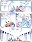 aftertale animated_skeleton bone brother_(lore) brothers_(lore) chara_(undertale) clothed clothing coat comic dialogue english_text human jacket loverofpiggies mammal monster not_furry papyrus_(undertale) plant sans_(undertale) scarf sibling_(lore) skeleton teeth text topwear tree undead undertale undertale_(series) yelling