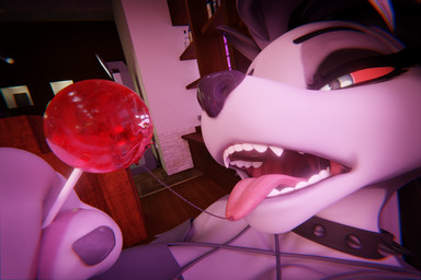 anthro balls bodily_fluids clothed clothing collar cum duo erection female genital_fluids genitals hair horn macro male male/female micro nude open_mouth penis red_body red_sclera size_difference tongue topwear white_body cynthiaacid kaylafox_(modeler) valorlynz_(modeler) hellaverse helluva_boss mythology loona_(helluva_boss) moxxie_(helluva_boss) canid canid_demon canine demon demon_humanoid hellhound humanoid imp mammal mythological_canine mythological_creature 2025 3:2 3d_(artwork) blender_(artwork) digital_media_(artwork) hi_res