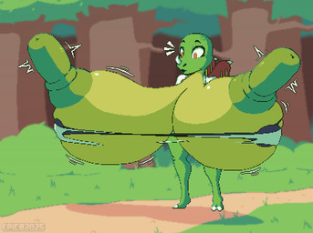 2_toes anthro areola bald big_areola big_breasts big_nipples black_bra black_clothing black_underwear bra breasts brown_eyes clothing facial_horn feet female forest green_areola green_body green_nipples green_scales horn huge_areola huge_breasts huge_nipples hyper hyper_areola hyper_breasts hyper_nipples long_nipples nipples nose_horn plant red_wings scales shirt solo surprised toes topwear torn_clothing torn_shirt torn_topwear tree underwear white_clothing white_shirt white_topwear wings yellow_wings epicpotatolord mythology furrin_gok_(sona) dragon mythological_creature mythological_scalie rex_(mario) scalie 2025 hi_res