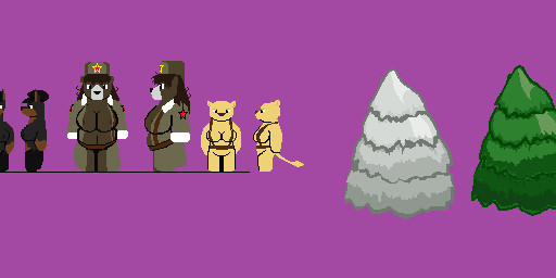 8-bit 8-bit_graphics anthro black_body black_fur breasts brown_body brown_fur clothing exposed_breasts female fur group hat headgear headwear military_cap military_uniform nipples plant simple_background snow tan_body tan_fur tree uniform yellow_body yellow_fur droll3 third-party_edit anya_(droll3) commander_sherpard_(droll3) katriina_(droll3) lena_(droll3) bear canid canine canis dobermann domestic_dog felid german_shepherd herding_dog lion mammal pantherine pastoral_dog pinscher