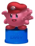 bottle_cap duo nightmare_fuel simple_background smile stretchy stretchy_bulge vore what what_has_science_done where_is_your_god_now white_background why tomoyohi kirby_(series) mario_bros nintendo pixiv kirby mario waddling_head 2008 3:4