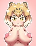 breasts erect_nipples female hair nipples simple_background solo mondocool4 kemono_friends jaguarundi_(kemono_friends) animal_humanoid felid felid_humanoid humanoid jaguar_humanoid mammal mammal_humanoid pantherine pantherine_humanoid