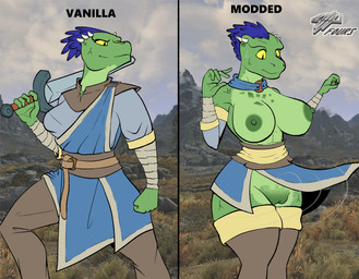 anthro big_breasts breasts clothed clothing female genitals melee_weapon nipples non-mammal_breasts robe skimpy solo sword the_truth vulva weapon fourssss bethesda_game_studios microsoft skyrim the_elder_scrolls argonian lizard reptile scalie 2019 hi_res