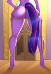absurd_res anthro anthrofied barely_visible_genitalia barely_visible_pussy butt door equid equine female friendship_is_magic genitals hasbro hi_res holaxes hooves long_tail mammal my_little_pony pussy solo standing tail thick_thighs twilight_sparkle_(mlp)