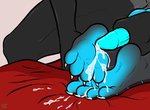 4_toes anthro bed blue_penis bodily_fluids claws countershade_feet countershading cum cum_marking cum_on_bed cum_on_feet cum_on_own_feet cum_on_self cumshot duo ejaculation faceless_character faceless_male feet foot_fetish foot_play footjob furniture genital_fluids genitals humanoid_feet male male/male masturbation paws penis plantigrade sex soles toe_claws toes drag01 mythology akor xero_(captainscales) dragon mythological_creature mythological_scalie scalie signature