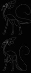 6_antennae 6_ears 6_eyes 6_legs ambiguous_gender antennae_(anatomy) exoskeleton feral long_tongue multi_ear multi_eye simple_background solo tail tongue bump_attack octobax 2023 digital_drawing_(artwork) digital_media_(artwork) monochrome sketch