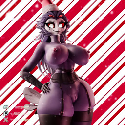 anthro big_breasts black_body black_skin blue_eyes blush bottomless bottomless_female breasts butt candle candlestick chain christmas_clothing christmas_headwear christmas_music clothed clothing crossgender dancing dark_body dark_skin female female_anthro garter_belt garter_straps genitals group harness hat headgear headwear holidays light-skinned_female light_body light_skin mostly_nude music nipples nude nude_female outside partially_clothed plushie santa_hat shaking_butt smile smiling_at_viewer teddy_bear vulva makeytorys aeridiccore_(modeler) samzan_(modeler) all_i_want_for_christmas_is_you christmas hazbin_hotel hellaverse helluva_boss loona_(helluva_boss) millie_(helluva_boss) stella_(helluva_boss) stolas_(helluva_boss) verosika_mayday animate_inanimate living_plushie 1:1 3d_(artwork) 3d_animation animated digital_media_(artwork) hi_res long_playtime sound watermark webm