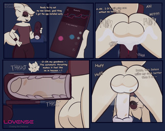 advertisement anthro balls balls_deep big_balls biped bodily_fluids cellphone clenching_balls clothed clothed_anthro clothed_male clothing cum cum_inside dialogue ear_piercing electronics erection excessive_cum excessive_genital_fluids femboy genital_fluids genitals glistening_eyelids humanoid_genitalia humanoid_penis internal male male_anthro masturbation nude penetrable_sex_toy penetration penile penis phone piercing pump_(sound_effect) sex_toy smartphone solo sponsored text throbbing throbbing_penis vibrator x-ray_view euphorica lovense lovense_solace austin_(euphorica) felid mammal 2024 absurd_res comic digital_media_(artwork) english_text hi_res promotional_material url