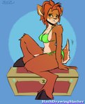 anthro bikini breasts cleavage clothed clothing female hooves red_hai scut_tail short_tail solo summer swimwear tail thick_thighs treasure_chest two-piece_swimsuit hashdrawingslasher activision spyro_reignited_trilogy spyro_the_dragon elora deer faun mammal