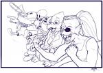 anthro bone brass_instrument female group holding_musical_instrument holding_object male musical_instrument playing_music skeleton trombone wind_instrument sirartwork reaction_guys undertale undertale_(series) alphys papyrus_(undertale) sans_(undertale) undyne animated_skeleton lizard reptile scalie undead 2015 meme