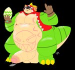 3_toes 4_fingers anthro balls belly big_balls big_belly big_penis blonde_hair bodily_fluids cum cum_drool egg feet fingers foreskin genital_fluids genitals green_body hair male morbidly_obese obese overweight penis red_eyes solo tan_body toes ragnarakk tribal_hunter munch_(tribal_hunter) sariya lizard reptile scalie absurd_res alpha_channel hi_res