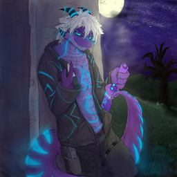 abs anthro blue_eyes blue_markings bottomwear clothing countershading gun hair holster hoodie horn katana male markings melee_weapon navel p226 pants pecs ranged_weapon scales solo sword tail tanto topwear ventral_scales weapon white_hair nuttygoat mythology grydir_dacanoor_(griffonki) dragon mythological_creature mythological_scalie scalie 1:1 hi_res