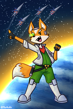 airwing anthro arm_tuft biped boots bottomwear cheek_tuft clothed clothed_anthro clothed_male clothing detailed_background dipstick_tail dot_eyes elbow_tuft eyebrows facial_tuft fangs footwear fur gesture green_bottomwear green_clothing green_pants hand_gesture inner_ear_fluff jacket kerchief male male_anthro markings open_mouth orange_body orange_fur pants planet plantigrade pointing pose scouter shoes simple_eyes solo space spacecraft star tail tail_markings teeth topwear triforce_symbol tuft vehicle rafvicalv nintendo star_fox fox_mccloud canid canine fox mammal 2:3 full-length_portrait hi_res portrait