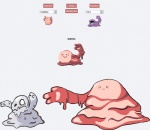 alternate_species ambiguous_gender clefable cubone english_text fakemon fusion generation_1_pokemon goo-connected_lips goo_creature grimer group hybrid hybrid_pokemon muk nintendo pokemon pokemon_(species) pokemon_fusion reference_image simple_background slime solo_focus text unknown_artist