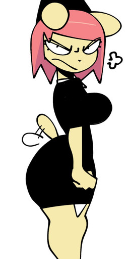 anthro big_breasts black_clothing black_dress black_hat black_headwear breasts clothed clothed_anthro clothed_female clothing dress female female_anthro hair hat headgear headwear looking_at_viewer mouth_closed narrowed_eyes pink_hair simple_background solo tail tail_motion tailwag white_background white_sclera xarop77 sugar_(xarop77) canid canine canis domestic_dog mammal 2025 digital_drawing_(artwork) digital_media_(artwork) hi_res portrait three-quarter_portrait