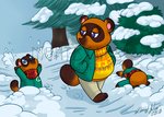 anthro blue_eyes bottomwear brown_body brown_fur clothing fur group identical_twins outside overweight pants plant scarf snow sweater topwear tree nightbones animal_crossing nintendo timmy_nook tom_nook_(animal_crossing) tommy_nook canid canine mammal raccoon_dog tanuki 2020 brother_(lore) brothers_(lore) nephew_(lore) sibling_(lore) twins_(lore) uncle_(lore) uncle_and_nephew_(lore)