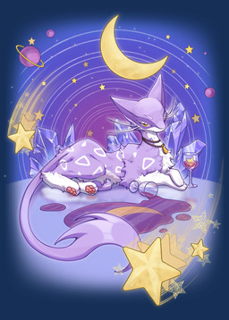 alcohol ambiguous_gender beverage container crystal cup drinking_glass feral fur glass glass_container glass_cup jewelry moon necklace paws pink_body pink_fur solo spots star tail white_body white_fur wine wine_glass yellow_eyes chudi nintendo pokemon yemao_(kianyemao) generation_5_pokemon liepard pokemon_(species) absurd_res alpha_channel hi_res