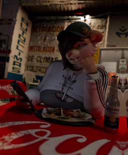 alcohol anthro beer beverage electronics fangs female food green_eyes hair hair_over_eye jewelry looking_at_viewer mechanic mexico music on_phone phone reflection sabertooth_(anatomy) sad sitting solo sound_effects street street_lamp stripes tacos tan_body teeth text thinking tired tired_eyes mixedtoofer toofer felid lion mammal pantherine prehistoric_species saber-toothed_tiger tiger 3d_(artwork) 3d_animation animated digital_media_(artwork) hi_res short_playtime sound spanish_audio spanish_text webm