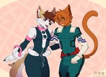 anthro cosplay duo femboy male male/male hainequem my_hero_academia izuku_midoriya lock_(lockgarrison) ochaco_uraraka scraps_(bigscraps) canid felid feline mammal hi_res tagme