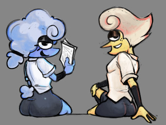 bedroom_eyes both_sexes_in_same_situation bottomwear butt clothed clothed_female clothed_humanoid clothed_male clothing cloud duo female fingers freckles looking_at_viewer male narrowed_eyes not_furry seductive shorts skirt slim slim_female slim_humanoid slim_male freaky_frohicky deltarune undertale_(series) elnina_(deltarune) lanino_(deltarune) air_creature darkner elemental_creature elemental_humanoid humanoid living_cloud living_moon 2025