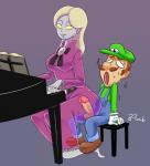 8-tomb balls blonde_hair bodily_fluids breasts brown_hair chair_position clothed clothing duo erection facial_hair female from_behind_position fully_clothed genitals ghost hair hat headgear headwear hi_res human humanoid_genitalia humanoid_penis keyboard_instrument larger_female lips luigi luigi's_mansion male male/female mammal mario_bros melody_pianissima multitasking musical_instrument mustache nintendo not_furry on_bottom on_top open_mouth overalls penis penis_through_fly piano playing_music playing_piano poking_out reverse_cowgirl_position sex signature sitting sitting_on_another size_difference smaller_male smile spirit sweat text text_on_clothing text_on_hat text_on_headwear translucent translucent_body yellow_eyes