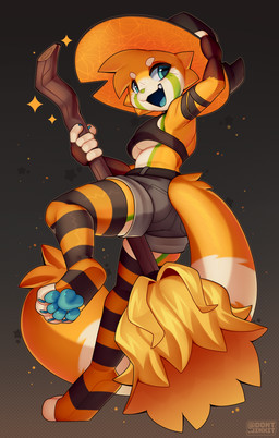 4_toes 5_fingers anthro belt biped blue_eyes blue_tongue blush bottomwear breasts butt claws clothed clothed_anthro clothed_female clothing costume feet female finger_claws fingers fully_clothed fully_clothed_anthro fully_clothed_female fur hair halloween_costume hat headgear headwear holding_object holidays legwear looking_back magic_user open_mouth open_smile orange_body orange_fur orange_hair orange_tail pants pawpads paws rear_view simple_background smile solo tail teeth thigh_highs toe_claws toes tongue topwear witch witch_costume witch_hat jinxit halloween pocky_(jinxit) ailurid mammal red_panda 2025 absurd_res digital_drawing_(artwork) digital_media_(artwork) hi_res