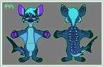 blue_body blue_fur border forked_tongue fur glowing male meeko_the_xero projectxero purple_body purple_skin sharktail solo tongue webbed_arms white_border scrapteeth absurd_res hi_res