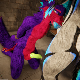 animal_genitalia animal_penis anthro anthro_on_anthro anthro_penetrated anthro_penetrating anthro_penetrating_anthro arms_tied balls basement bdsm biped black_body black_fur blue_body blue_fur blue_penis bodily_fluids bondage bound canine_genitalia canine_penis claws clothing cum cum_drip cum_dripping_from_penis cum_in_mouth cum_inside cum_on_penis depth_of_field dominant dripping duo erection fellatio fur genital_fluids genitals green_penis grey_body grey_fur hair inside kneeling kneeling_oral_position knot legwear male male/male male_penetrated male_penetrating male_penetrating_male multicolored_body nude open_mouth oral oral_penetration orgasm paws penetration penile penis purple_body purple_fur red_body red_fur reflection restraints sex sex_dungeon slim slim_anthro slim_male slim_sub smile standing submissive submissive_male tail white_body white_fur dragonplayer blender_cycles dragonplayer_(character) mccheese178 canid canine canis fox jex jexouium mammal rexouium 1:1 3d_(artwork) absurd_res blender_(artwork) digital_media_(artwork) hi_res