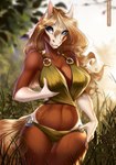 2020 5_fingers accessory american_paint_horse anthro anthrofied big_breasts blonde_hair blue_eyes breasts brown_body brown_fur cleavage clothed clothing curvy_figure day detailed_background digital_media_(artwork) dreamworks ear_piercing equid equine feather_in_hair feathers female fingers fur hair hair_accessory hand_on_breast hi_res horse lingerie long_hair loose_feather mammal midriff navel outside piercing pouting rain_(cimarron) signature sky small_waist smile solo spirit:_stallion_of_the_cimarron standing tail text tribal url wavy_hair wide_hips yasmil yellow_tail