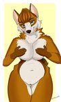 anthro blue_eyes breasts countershading female fur genitals hair holding_breast looking_at_viewer nude pussy solo kida_howlette swift_(sleekhusky) canid canine canis domestic_dog fox husky mammal nordic_sled_dog spitz hi_res