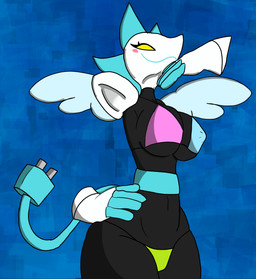 anthro bikini breasts clothed clothing deltarune_bikini female machine simple_background solo swimwear tail thick_thighs two-piece_swimsuit yellow_eyes alessandrasnek deltarune undertale_(series) tasque_manager darkner domestic_cat felid feline felis mammal robot absurd_res digital_media_(artwork) hi_res