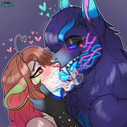 anthro bedroom_eyes big_tongue bodily_fluids corruption drooling duo female french_kissing glitch heart_symbol holding_chin kissing looking_at_another male male/female narrowed_eyes saliva seductive side_view snout tongue mizky alpaca american_opossum camelid domestic_cat felid feline felis hybrid mammal marsupial undead virginia_opossum zombie 1:1 absurd_res hi_res
