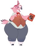 anthro belly big_butt bow_tie butt clothing eyewear glasses huge_butt male overweight pear-shaped_figure solo thick_calves thick_thighs topwear vest wide_hipped_male wide_hips tingtongten dungeons_and_dragons hasbro wizards_of_the_coast cinnamon_(arbitgon) avian bird flamingo hi_res