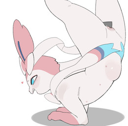 abdominal_bulge animal_ears blue_inner_ear blue_sclera blush body_blush female feral genitals heart_reaction nude open_mouth penetration sharp_teeth solo teeth vaginal vaginal_penetration vulva vulva_blush white_body white_eyes white_skin skeleton265 nintendo pokemon eeveelution generation_6_pokemon pokemon_(species) sylveon 2026 hi_res
