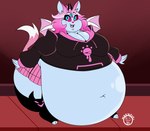 anthro big_butt butt female morbidly_obese obese overweight solo madnevil helluva_boss emberlynn_pinkle domestic_cat felid feline felis humanoid mammal hi_res