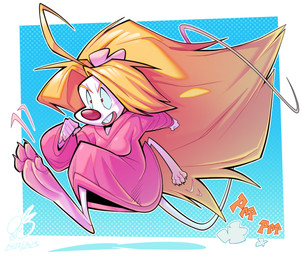 anthro barefoot blonde_hair breasts clothing feet female foot_focus hair long_hair red_nose robe running soles solo tail text toes superfrenzyhare gone_feral_(fizzlefroth) abigail_prim mammal mouse murid murine rodent 2025 english_text
