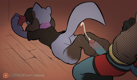 ambiguous_gender anthro anthro_on_anthro black_body black_fur blue_body blue_fur bodily_fluids bottomless bottomwear bottomwear_down butt clothed clothing controller cum cumshot duo ejaculation feet foot_fetish foot_play footjob foreskin fur game_controller gaming genital_fluids genitals hindpaw humanoid_genitalia humanoid_penis level_difference male male/ambiguous orgasm partially_clothed paws penile penis playing_video_game sex shorts shorts_down solo_focus two-footed_footjob vr_headset wood conditional_dnp dacad nintendo pokemon generation_4_pokemon lucario pokemon_(species) riolu 2019