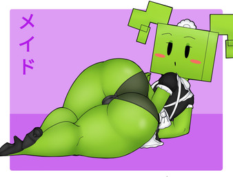 :o apron big_butt black_clothing black_eyes black_footwear black_high_heels black_legwear black_panties black_underwear blush blush_stickers border butt camel_toe clothing eyeshadow female female_humanoid footwear green_body green_butt green_eyeshadow green_hair green_skin hair half-closed_eyes high_heels legwear looking_at_viewer looking_back looking_back_at_viewer lying maid_apron maid_headdress maid_uniform makeup narrowed_eyes not_furry on_side open_mouth panties pigtails pink_blush purple_text shoes solo square_(anatomy) text thick_thighs underwear uniform white_apron white_border white_clothing white_headdress wide_hipped_female wide_hipped_humanoid wide_hips golden_is_bunny mario_bros nintendo paper_mario mimi_(paper_mario) humanoid 2023 digital_media_(artwork) hi_res japanese_text shaded