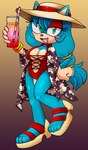 anthro big_breasts blush breasts cleavage clothed clothing female front_cutout frontless_swimsuit looking_at_viewer one-piece_swimsuit solo swimwear auntymoira sega sonic_the_hedgehog_(series) fan_character purity_the_hedgehog eulipotyphlan hedgehog mammal hi_res