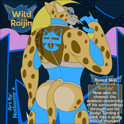 anthro butt electricity flexing_butt inside machine male moon muscular muscular_male pose solo text thunder conditional_dnp notkastar capcom mega_man_(series) mega_man_command_mission wild_jango zatch_(notkastar) android felid leopard mammal pantherine robot 1:1 animated high_framerate